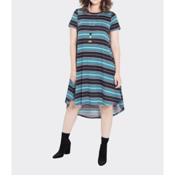 Lularoe Carly Geometric Print Green & Black Short Sleeve Dress Small - Picture 14 of 14